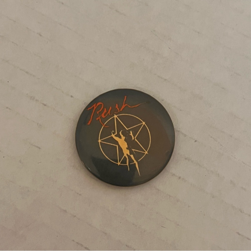 Rush Starman Pinback Badge Button Vintage Rush Rock Band Memorabilia